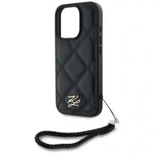 Hurtownia GSM - Etui Karl Lagerfeld Logo inițial matlasat & curea cu lanț pentru Apple iPhone 16 Pro Max negru - KLD21995 - {ean13} - Hurt