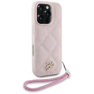Hurtownia GSM - Etui Karl Lagerfeld prošívané s iniciálami a řetízkem pro Apple iPhone 16 Pro v růžové barvě - KLD21997 - {ean13} - Hurt