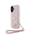 Etui Karl Lagerfeld Quilted Initial Logo & Chain Strap pentru Apple iPhone 16 roz.