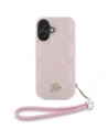 Wholesale Case Karl Lagerfeld Quilted Initial Logo & Chain Strap for Apple iPhone 16 pink - KLD21998 - {ean13} - Hurt