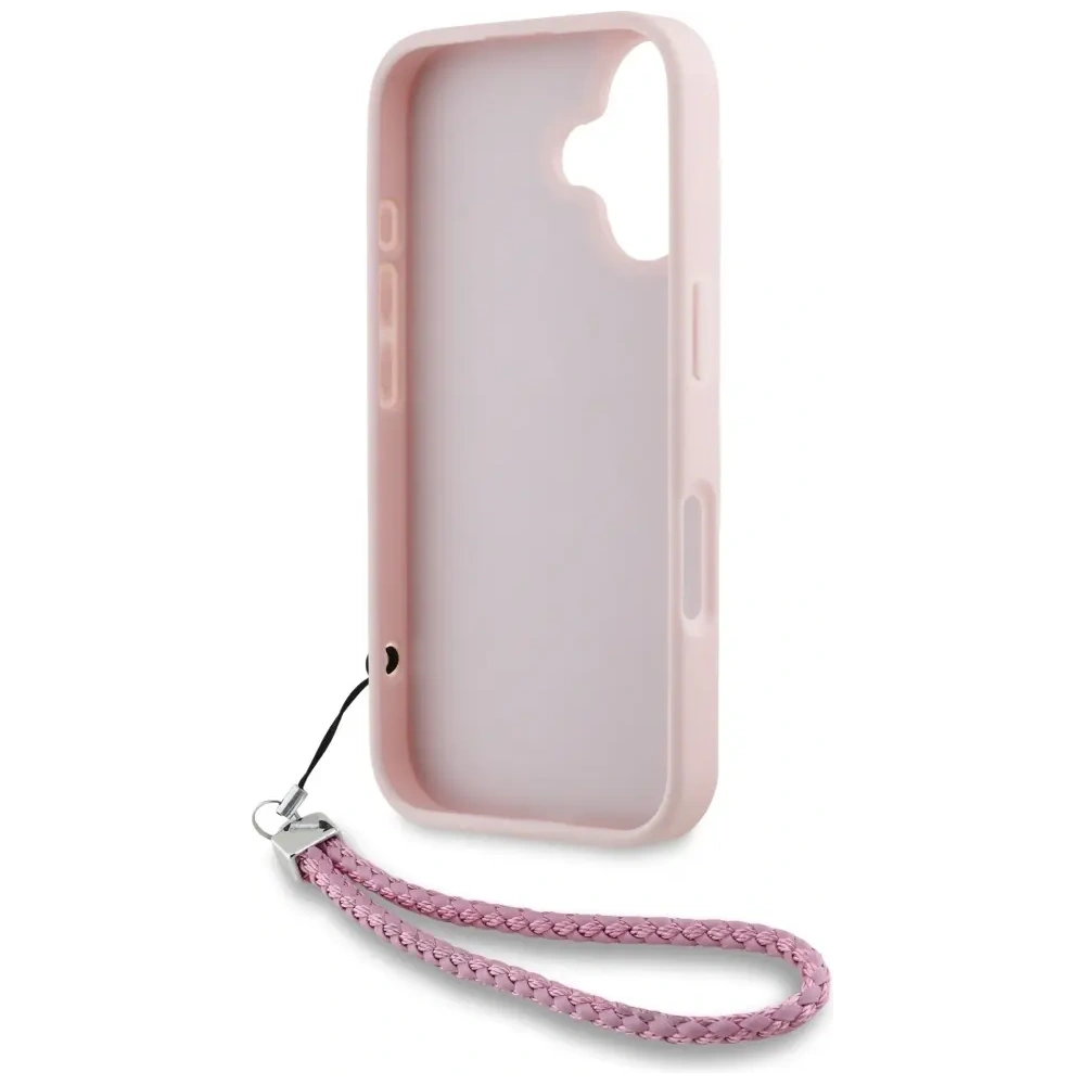 Wholesale Case Karl Lagerfeld Quilted Initial Logo & Chain Strap for Apple iPhone 16 pink - KLD21998 - {ean13} - Hurt