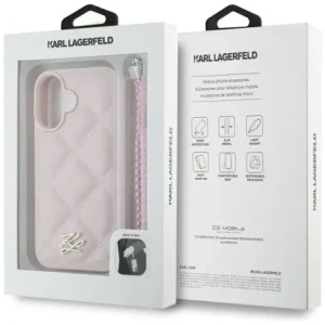 Hurtownia GSM - Etui Karl Lagerfeld Quilted Initial Logo & Chain Strap pentru Apple iPhone 16 roz. - KLD21998 - {ean13} - Hurt