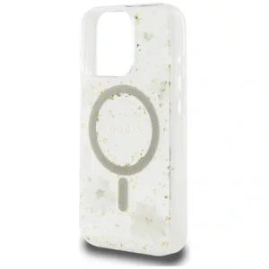 Wholesale Case Guess Resin Flowers Glitter MagSafe for Apple iPhone 16 Pro Max beige - GUE4497 - {ean13} - Hurt