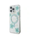 Wholesale Case Guess Resin Flowers Glitter MagSafe for Apple iPhone 16 Pro Max turquoise - GUE4498 - {ean13} - Hurt