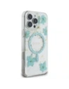 Wholesale Case Guess Resin Flowers Glitter MagSafe for Apple iPhone 16 Pro Max turquoise - GUE4498 - {ean13} - Hurt