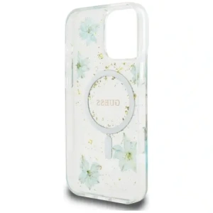 Hurtownia GSM - Etui Guess Resin Flowers Glitter MagSafe pro Apple iPhone 16 Pro tyrkysový - GUE4499 - {ean13} - Hurt