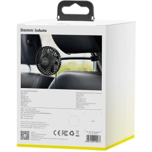 Wholesale Baseus Departure Vehicle Fan Mounted on Backseat Black - BSU1485BLK - {ean13} - Hurt
