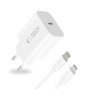 Hurtownia GSM - Tech-Protect NC20W încărcător de rețea USB-C 1-port PD 20W + cablu Lightning alb - THP4067 - {ean13} - Hurt