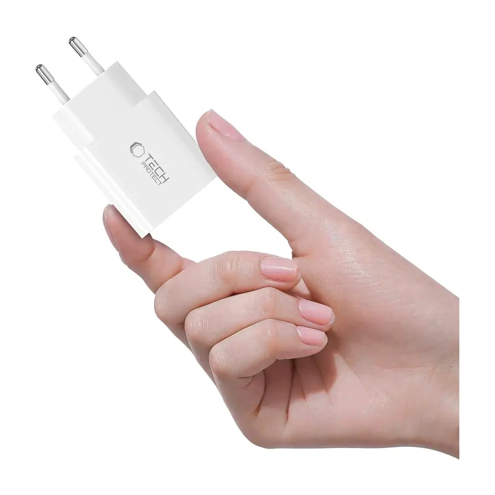 Hurtownia GSM - Tech-Protect NC20W 1-port USB-C Hálózati Töltő PD 20W + Lightning Kábel Fehér - THP4067 - {ean13} - Hurt