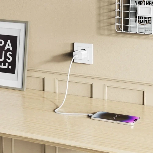 Ładowarka sieciowa Tech-Protect NC20W 1-port USB-C Network Charger PD 20W + Lightning Cable White