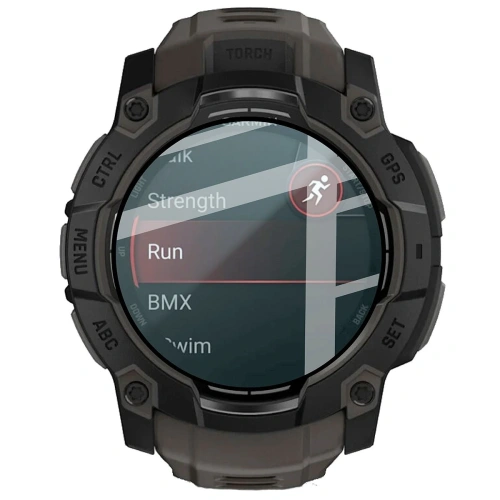 Szkło hybrydowe Bizon Glass Watch Edge Hybrid dla Garmin Instinct 3 50 mm czarne