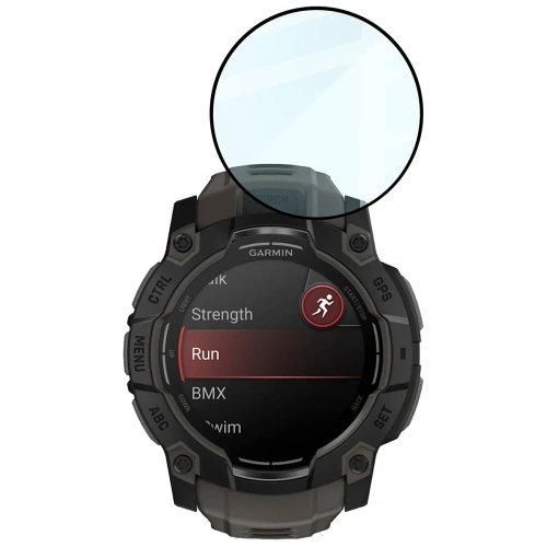 Szkło hybrydowe Bizon Glass Watch Edge Hybrid dla Garmin Instinct 3 50 mm czarne