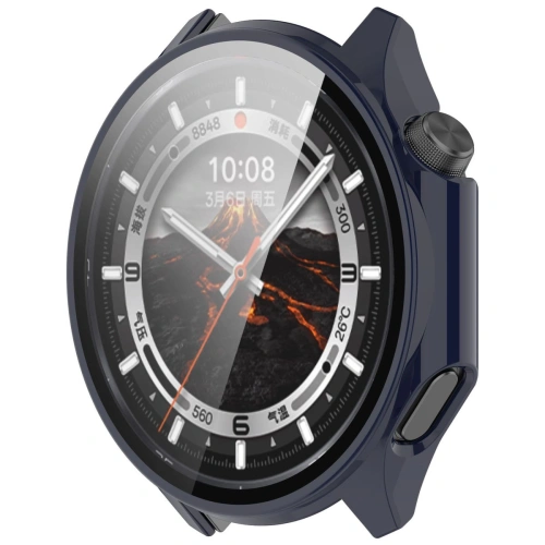 Etui ze szkłem do zegarka Bizon Case+Glass Watch do OnePlus Watch 3 / Oppo Watch X2 niebieskie