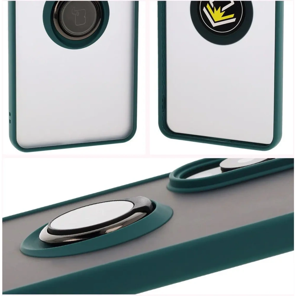 Wholesale Bizon Case Hybrid Ring Samsung Galaxy S25 Edge smoky with a dark green frame - BIZ8877 - {ean13} - Hurt