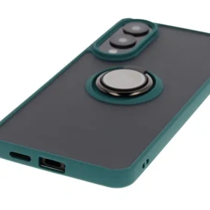Wholesale Bizon Case Hybrid Ring Samsung Galaxy S25 Edge smoky with a dark green frame - BIZ8877 - {ean13} - Hurt