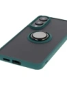 Wholesale Bizon Case Hybrid Ring Samsung Galaxy S25 Edge smoky with a dark green frame - BIZ8877 - {ean13} - Hurt