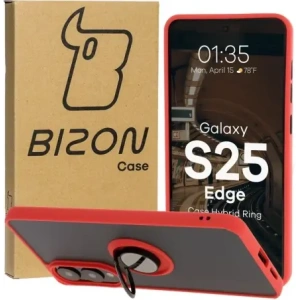 Hurtownia GSM - Bizon Case Hybrid Ring Samsung Galaxy S25 Edge füstös piros kerettel - BIZ8879 - {ean13} - Hurt