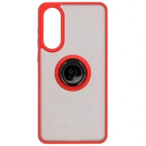 Bizon Case Hybrid Ring Samsung Galaxy S25 Edge smoky with a red frame