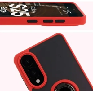 Wholesale Bizon Case Hybrid Ring Samsung Galaxy S25 Edge smoky with a red frame - BIZ8879 - {ean13} - Hurt