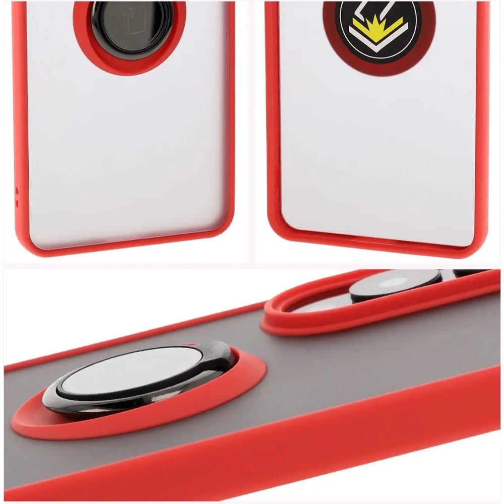 Wholesale Bizon Case Hybrid Ring Samsung Galaxy S25 Edge smoky with a red frame - BIZ8879 - {ean13} - Hurt