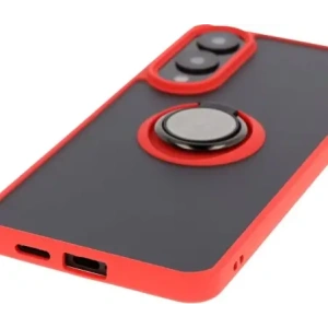 Wholesale Bizon Case Hybrid Ring Samsung Galaxy S25 Edge smoky with a red frame - BIZ8879 - {ean13} - Hurt