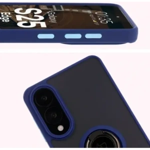 Wholesale Bizon Case Hybrid Ring Samsung Galaxy S25 Edge smoky with a dark blue frame - BIZ8880 - {ean13} - Hurt
