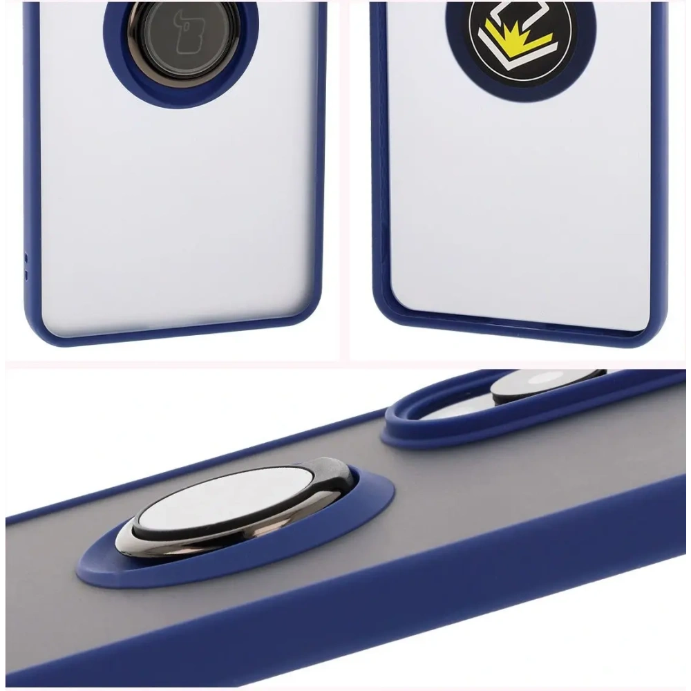 Hurtownia GSM - Bizon Case Hybrid Ring Samsung Galaxy S25 Edge füstös színben, sötétkék kerettel - BIZ8880 - {ean13} - Hurt