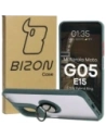Bizon Case Hybrid Ring Motorola Moto G05 / E15 rauchig mit einem dunkelgrünen Rahmen