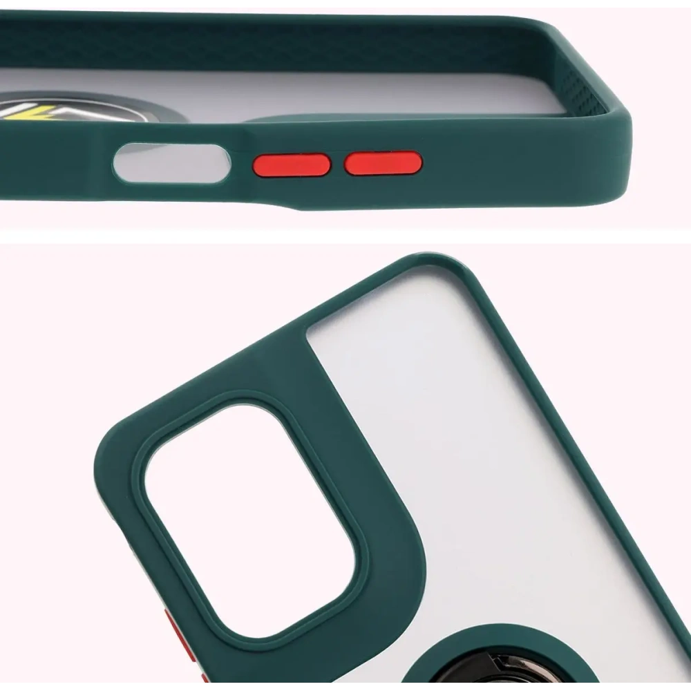 Wholesale Bizon Case Hybrid Ring Motorola Moto G05 / E15 smoky with a dark green frame - BIZ8881 - {ean13} - Hurt
