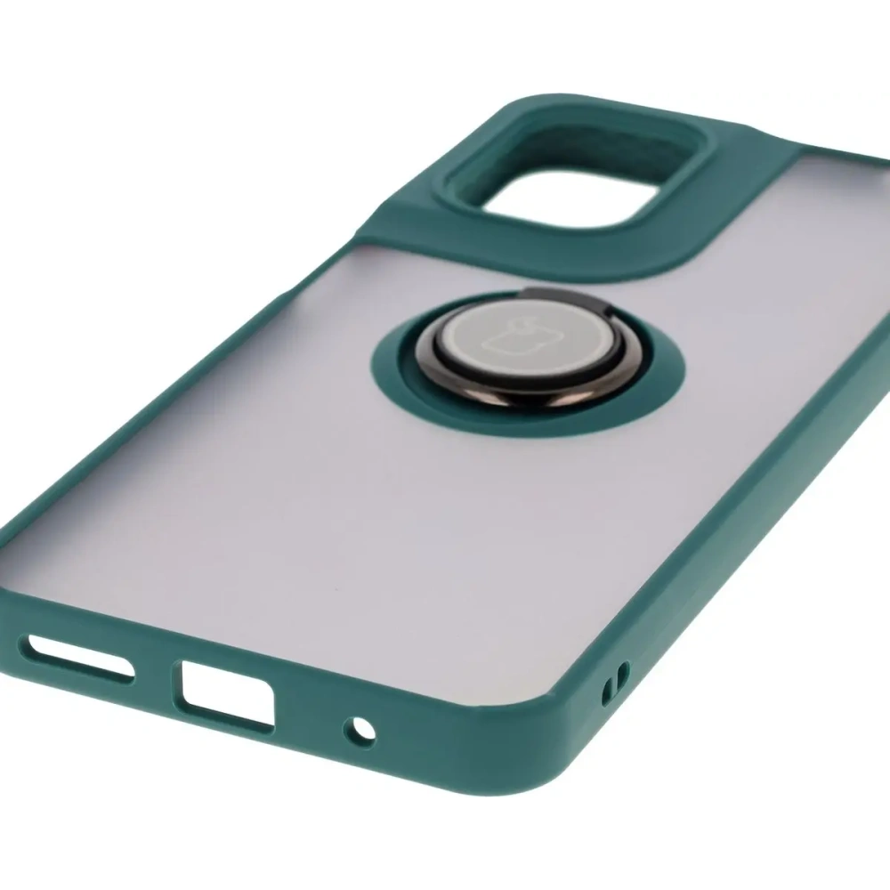 Wholesale Bizon Case Hybrid Ring Motorola Moto G05 / E15 smoky with a dark green frame - BIZ8881 - {ean13} - Hurt