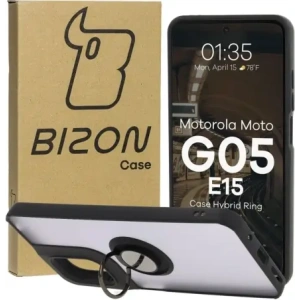 Wholesale Bizon Case Hybrid Ring Motorola Moto G05 / E15 smoky with a black frame - BIZ8882 - {ean13} - Hurt
