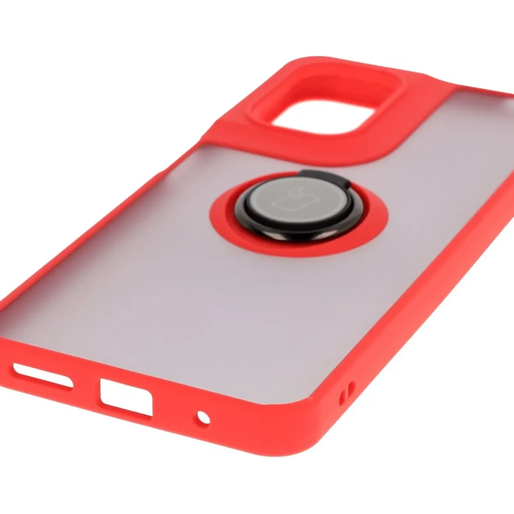 Hurtownia GSM - Bizon Case Hybrid Ring Motorola Moto G05 / E15 kouřový s červeným rámem - BIZ8883 - {ean13} - Hurt