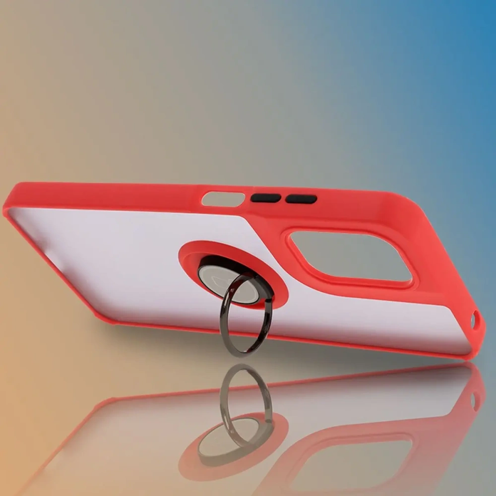 Hurtownia GSM - Bizon Case Hybrid Ring Motorola Moto G05 / E15 rauchig mit rotem Rahmen - BIZ8883 - {ean13} - Hurt