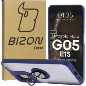 Hurtownia GSM - Bizon Case Hybrid Ring Motorola Moto G05 / E15 füstös sötétkék kerettel - BIZ8884 - {ean13} - Hurt