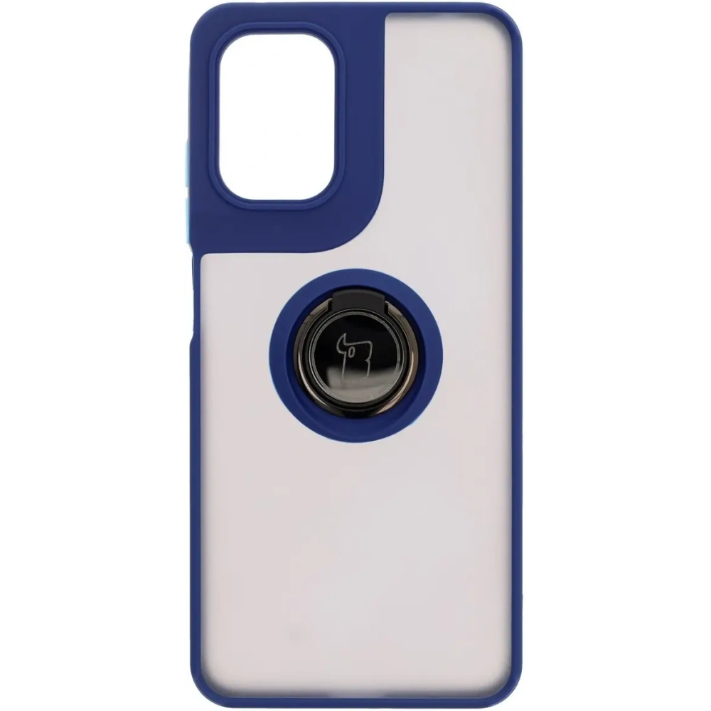 Hurtownia GSM - Bizon Case Hybrid Ring Motorola Moto G05 / E15 rauchig mit einem dunkelblauen Rahmen - BIZ8884 - {ean13} - Hurt