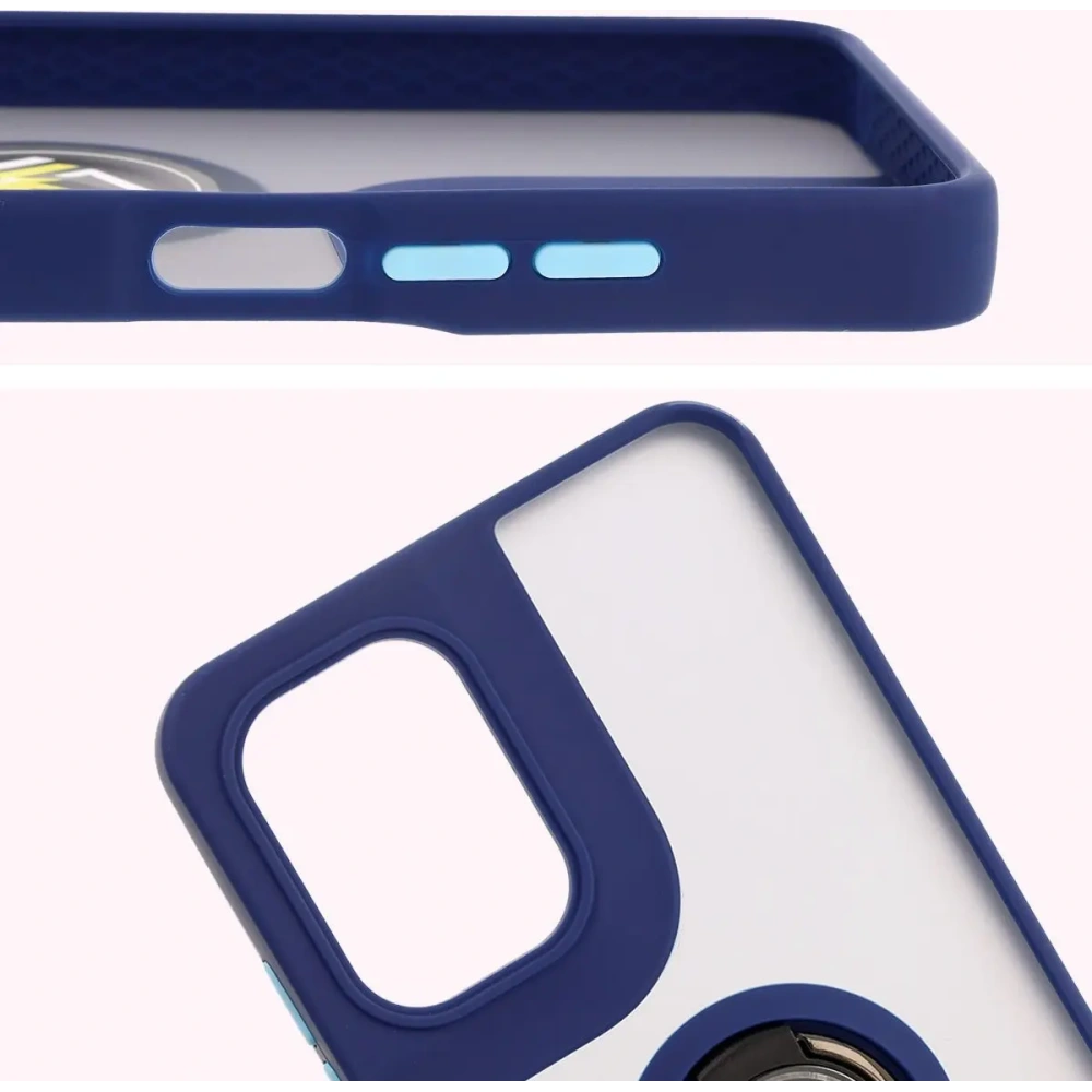 Hurtownia GSM - Bizon Case Hybrid Ring Motorola Moto G05 / E15 rauchig mit einem dunkelblauen Rahmen - BIZ8884 - {ean13} - Hurt