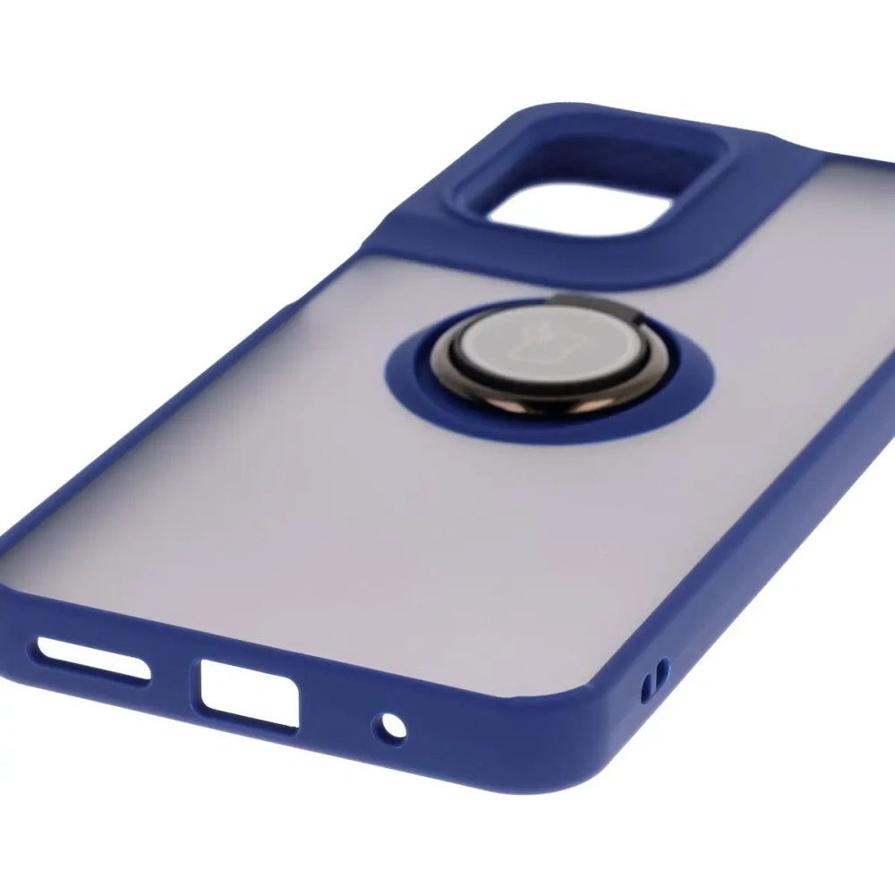 Hurtownia GSM - Bizon Case Hybrid Ring Motorola Moto G05 / E15 rauchig mit einem dunkelblauen Rahmen - BIZ8884 - {ean13} - Hurt