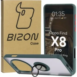 Wholesale Bizon Case Hybrid Ring Oppo Find X8 Pro smoky with a dark green frame - BIZ8885 - {ean13} - Hurt