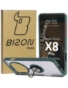 Bizon Case Hybrid Gyűrű Oppo Find X8 Pro füstös sötétzöld kerettel