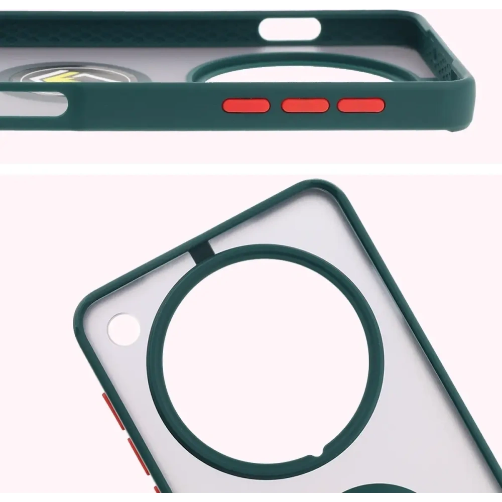 Wholesale Bizon Case Hybrid Ring Oppo Find X8 Pro smoky with a dark green frame - BIZ8885 - {ean13} - Hurt