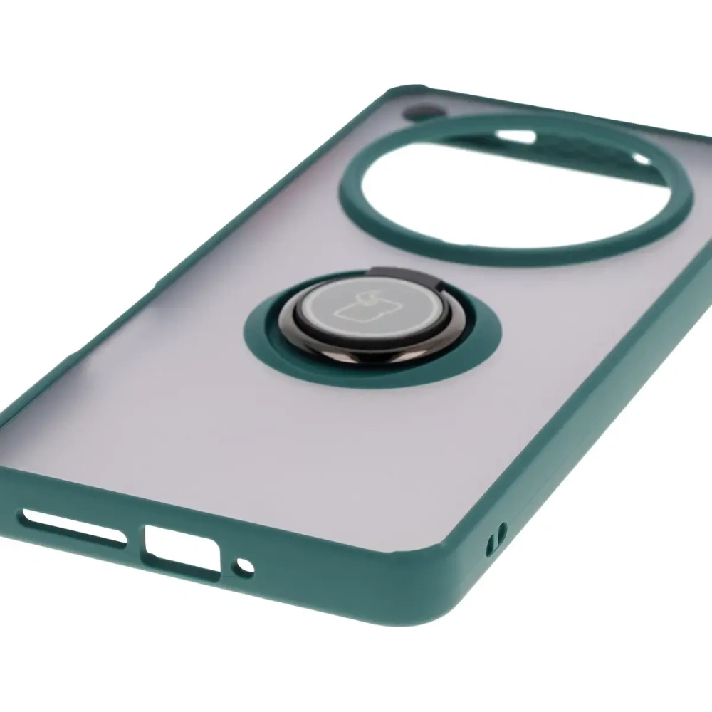 Wholesale Bizon Case Hybrid Ring Oppo Find X8 Pro smoky with a dark green frame - BIZ8885 - {ean13} - Hurt