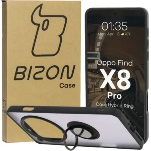 Hurtownia GSM - Bizon Case Hybrid Gyűrű Oppo Find X8 Pro füstös fekete kerettel - BIZ8886 - {ean13} - Hurt