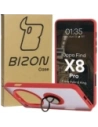 Bizon Case Hybrid Gyűrű Oppo Find X8 Pro füstös piros kerettel