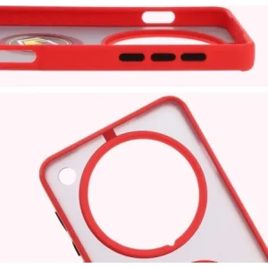 Hurtownia GSM - Bizon Case Hybrid Gyűrű Oppo Find X8 Pro füstös piros kerettel - BIZ8887 - {ean13} - Hurt