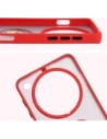Hurtownia GSM - Etui z uchwytem na palec Bizon Case Hybrid Ring do Oppo Find X8 Pro przydymione z czerwoną ramką - BIZ8887 - {ean13} - Hurt