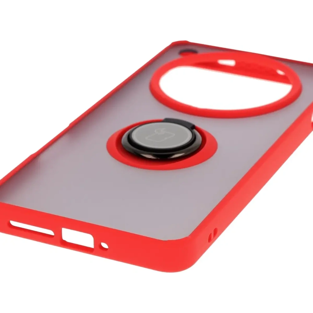 Hurtownia GSM - Bizon Case Hybrid Gyűrű Oppo Find X8 Pro füstös piros kerettel - BIZ8887 - {ean13} - Hurt