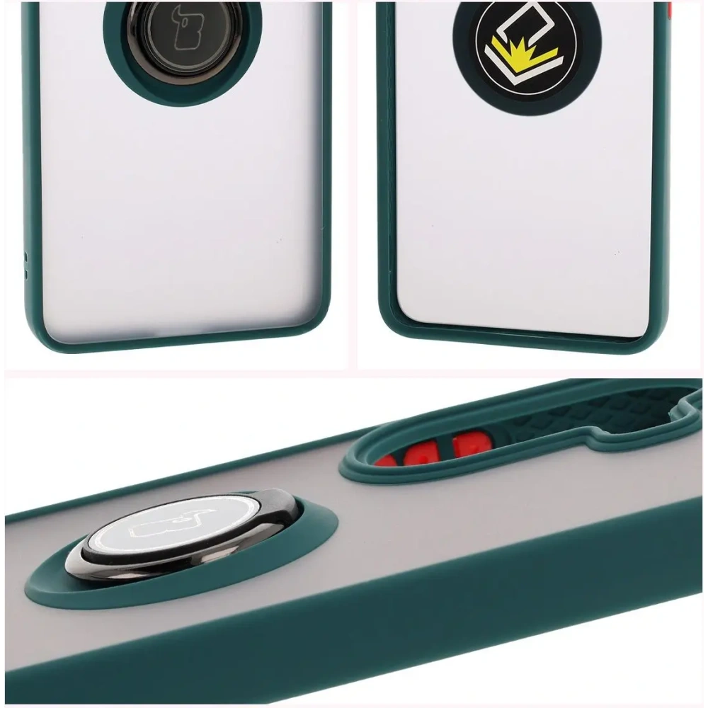 Hurtownia GSM - Bizon Case Hybrid Ring Xiaomi Poco X7 Pro rauchig mit einem dunkelgrünen Rahmen - BIZ8889 - {ean13} - Hurt