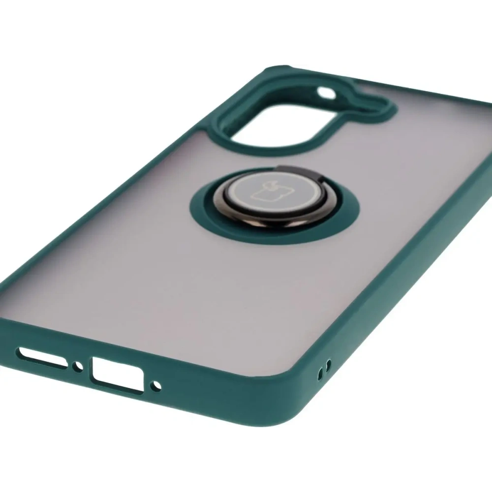 Hurtownia GSM - Etui z uchwytem na palec Bizon Case Hybrid Ring do Xiaomi Poco X7 Pro przydymione z ciemnozieloną ramką - BIZ8889 - {ean13} - Hurt