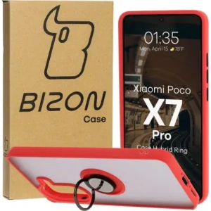 Wholesale Bizon Case Hybrid Ring Xiaomi Poco X7 Pro smoky with a red frame - BIZ8890 - {ean13} - Hurt