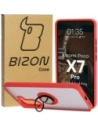 Etui z uchwytem na palec Bizon Case Hybrid Ring do Xiaomi Poco X7 Pro przydymione z czerwoną ramką